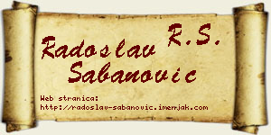 Radoslav Šabanović vizit kartica